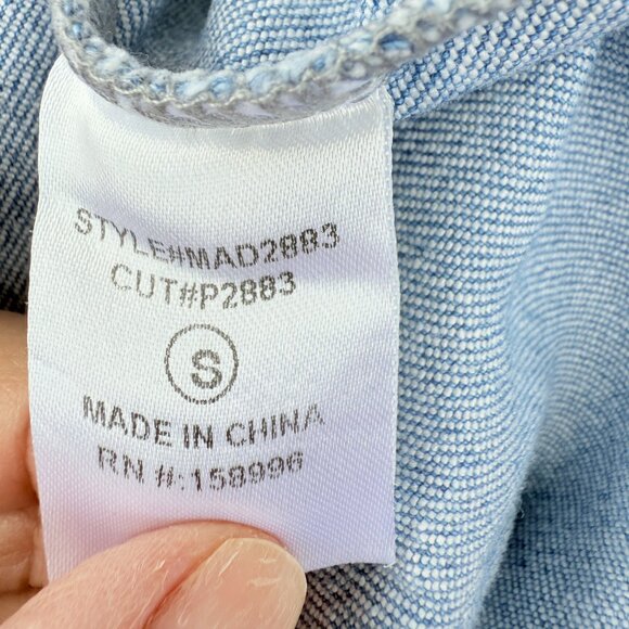 EUC Aaron & Amber Denim Tiered Mini Puff-Sleeve Dress - Picture 9 of 10